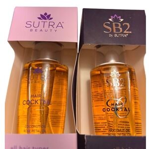 Sutra Beauty & SB2 Hair Cocktail Duo Coconut Rose Petal Oil 2.2oz Each New